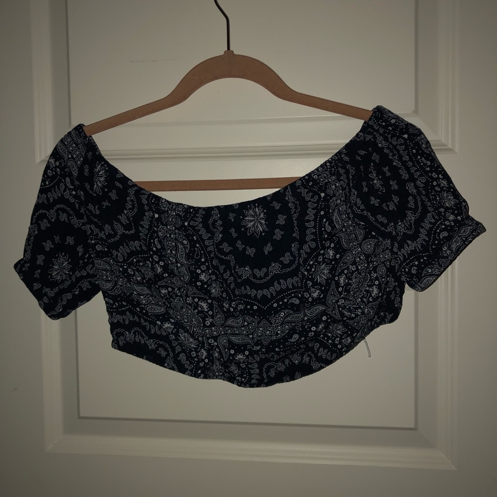 boho off the shoulder crop top